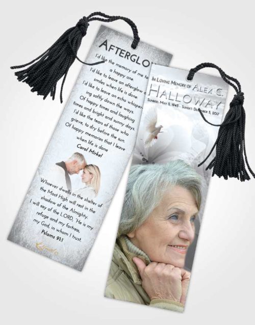Funeral Bookmark Template Freedom Floral Butterfly