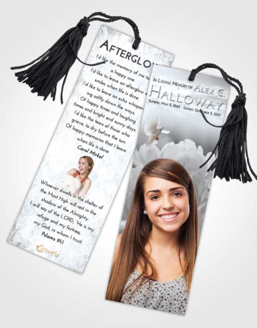 Funeral Bookmark Template Freedom Floral Paradise