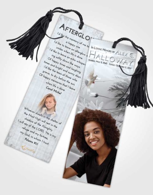Funeral Bookmark Template Freedom Floral Style