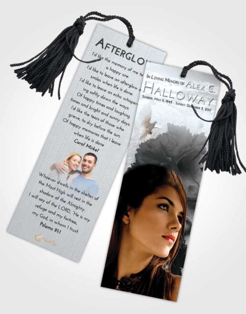 Funeral Bookmark Template Freedom Flower Magic