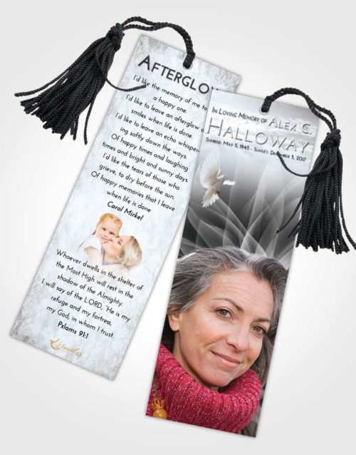 Funeral Bookmark Template Freedom Flower Peace