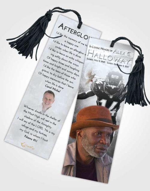Funeral Bookmark Template Freedom Football Serenity