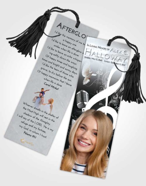 Funeral Bookmark Template Freedom G Clef