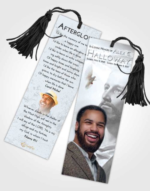 Funeral Bookmark Template Freedom Gaze of Jesus