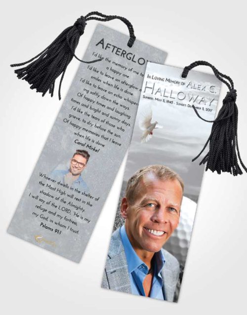 Funeral Bookmark Template Freedom Golf Serenity