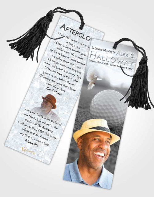 Funeral Bookmark Template Freedom Golfing Honor