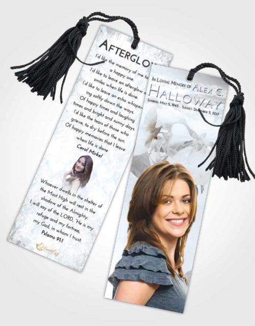 Funeral Bookmark Template Freedom Heavenly Flowers