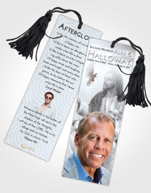 Funeral Bookmark Template Freedom Jesus in the Sky