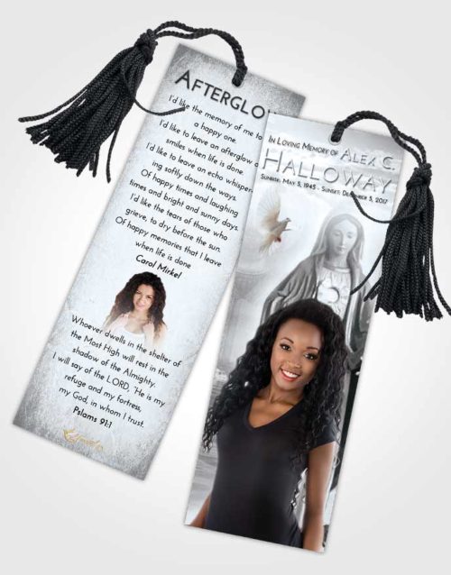 Funeral Bookmark Template Freedom Mary Full of Grace