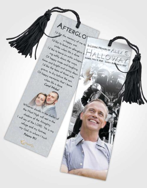 Funeral Bookmark Template Freedom Motorcycle Days