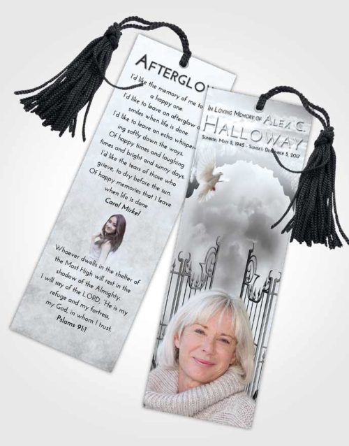 Funeral Bookmark Template Freedom Mystical Gates of Heaven