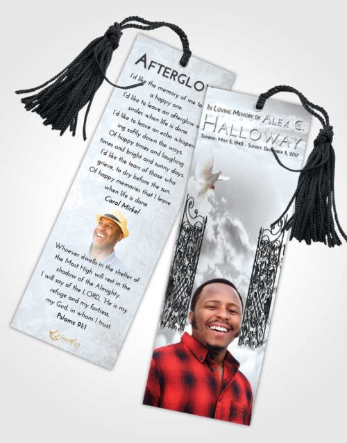 Funeral Bookmark Template Freedom Pearly Gates of Heaven