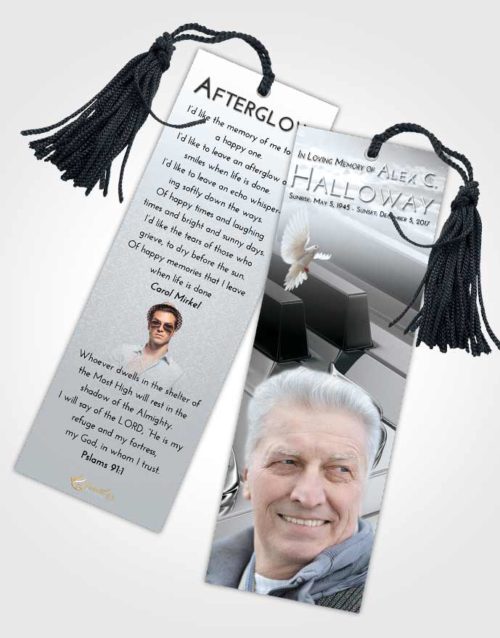 Funeral Bookmark Template Freedom Piano Keys