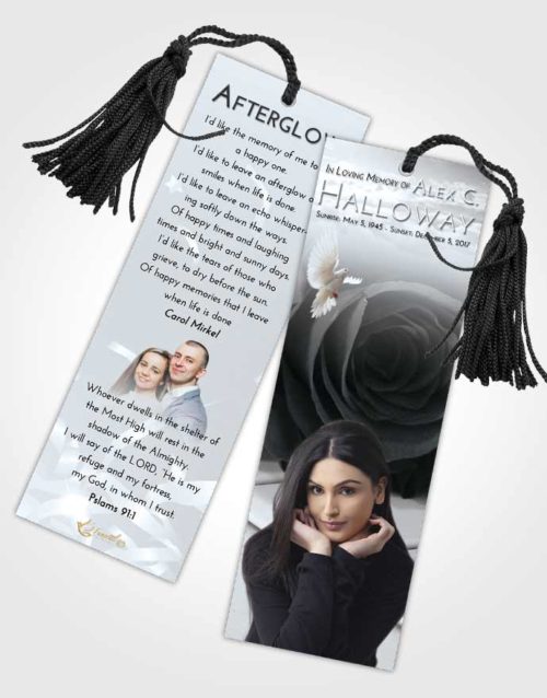 Funeral Bookmark Template Freedom Piano Rose
