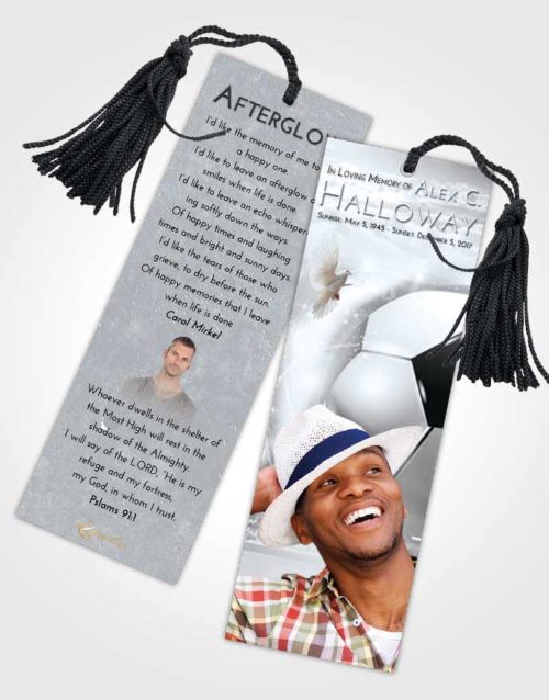 Funeral Bookmark Template Freedom Soccer Destiny