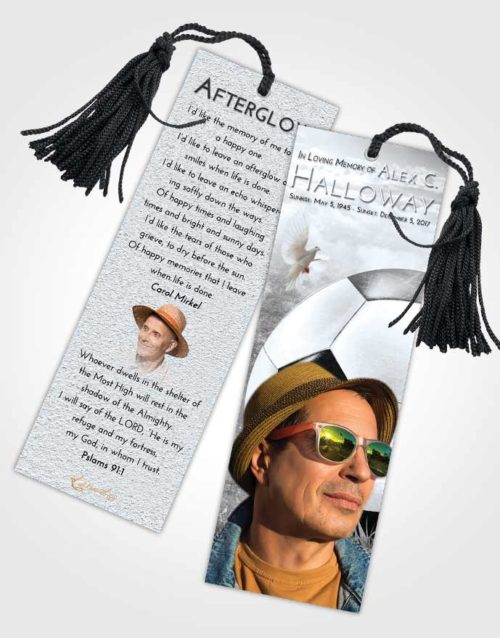 Funeral Bookmark Template Freedom Soccer Dreams