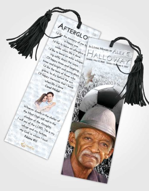 Funeral Bookmark Template Freedom Soccer Journey