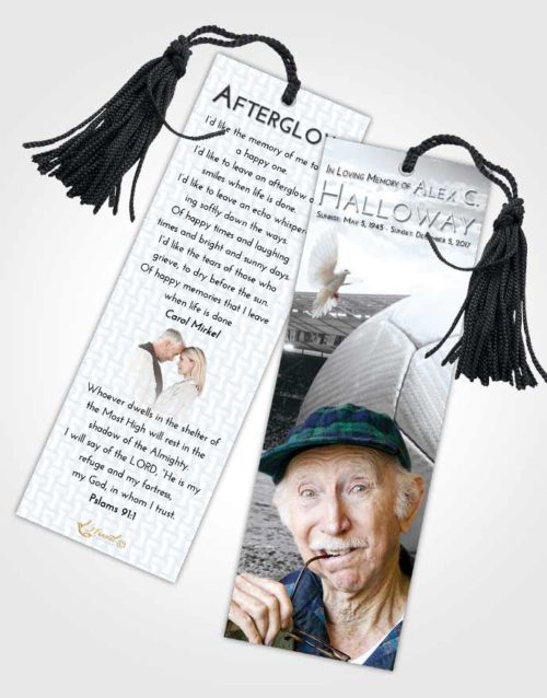 Funeral Bookmark Template Freedom Soccer Love