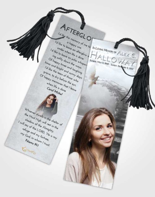 Funeral Bookmark Template Freedom Stairway Above