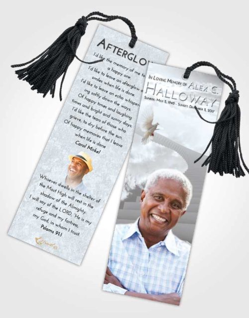 Funeral Bookmark Template Freedom Stairway to Divinity