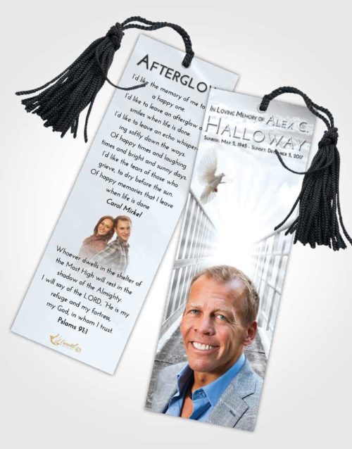 Funeral Bookmark Template Freedom Stairway to Faith