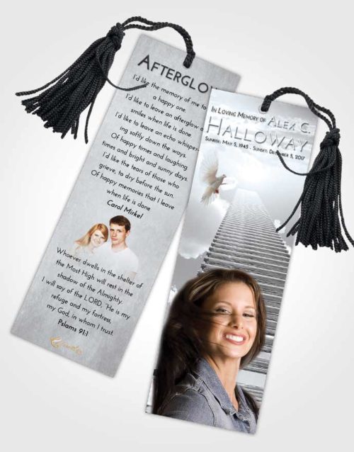 Funeral Bookmark Template Freedom Steps to Heaven