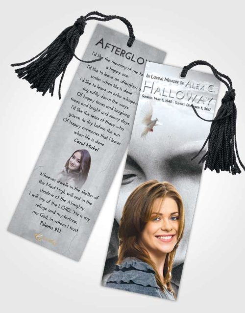 Funeral Bookmark Template Freedom Virgin Mary