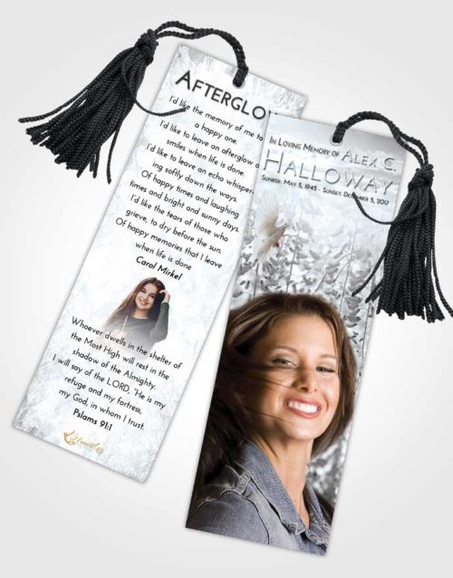 Funeral Bookmark Template Freedom Whispering Flowers
