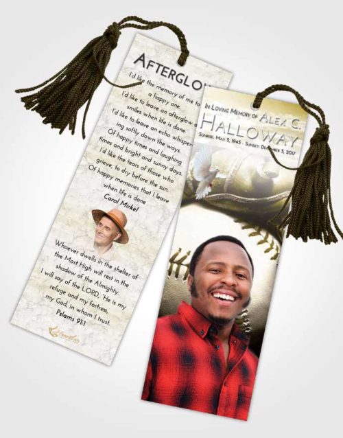 Funeral Bookmark Template Harmony Baseball Life