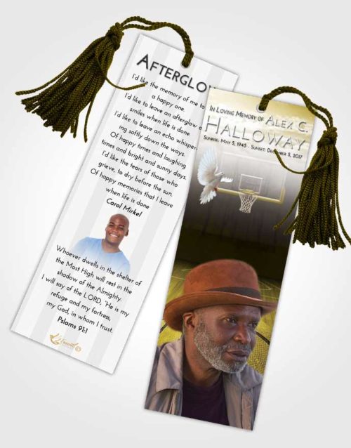 Funeral Bookmark Template Harmony Basketball Dreams
