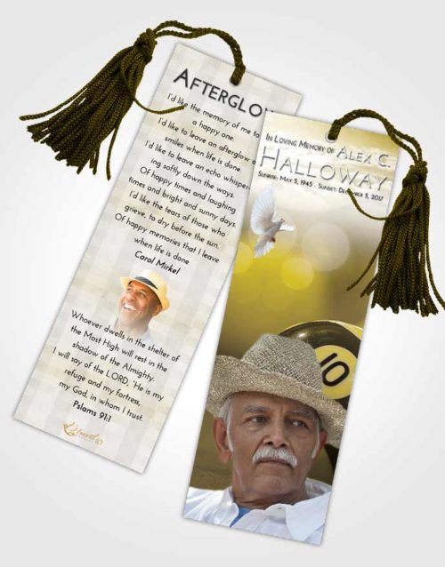 Funeral Bookmark Template Harmony Billiards Tranquility