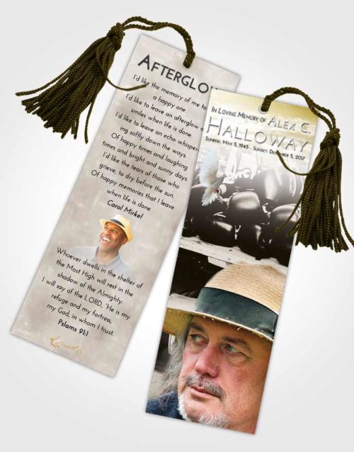 Funeral Bookmark Template Harmony Boxing Life
