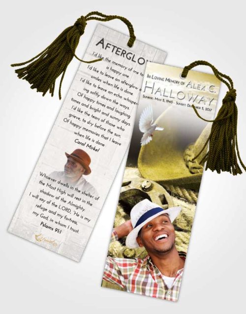 Funeral Bookmark Template Harmony Cowboy Divinity