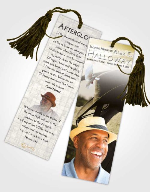 Funeral Bookmark Template Harmony Cowboy Honor