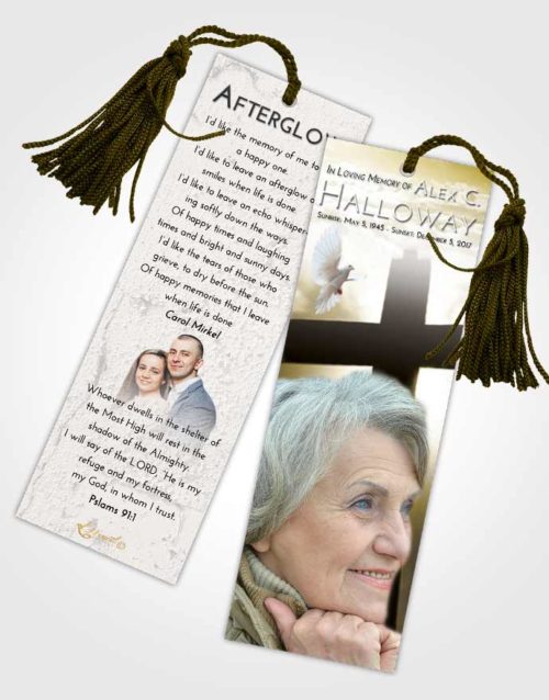 Funeral Bookmark Template Harmony Faith in the Cross