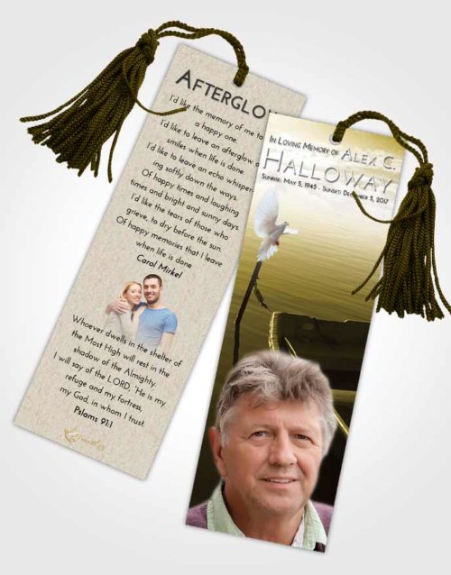 Funeral Bookmark Template Harmony Fishing Boat