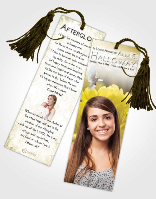 Funeral Bookmark Template Harmony Floral Paradise