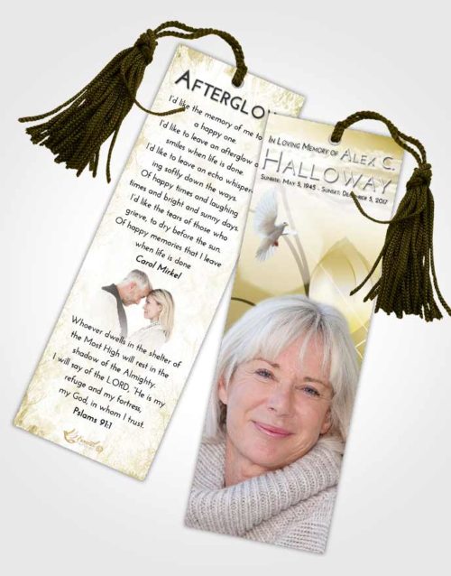 Funeral Bookmark Template Harmony Floral Peace