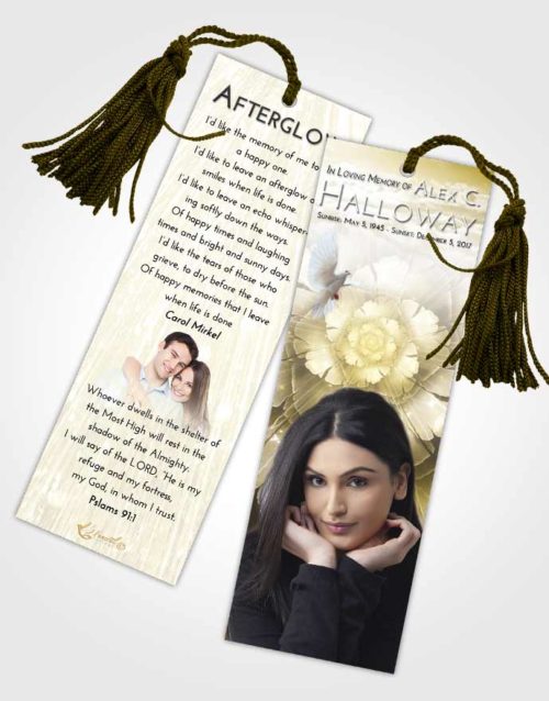 Funeral Bookmark Template Harmony Floral Secret