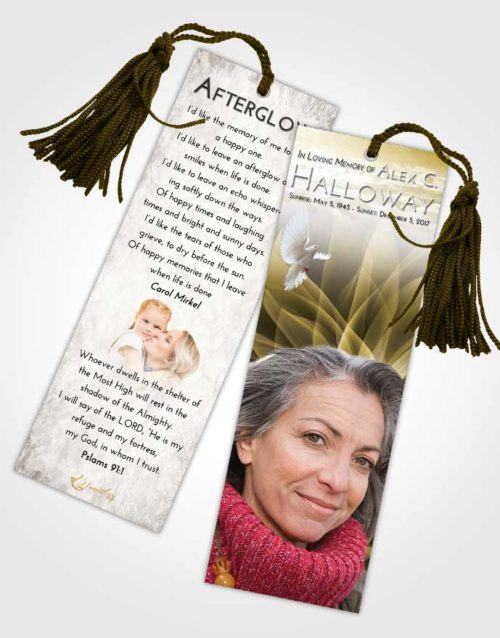 Funeral Bookmark Template Harmony Flower Peace