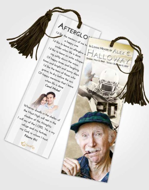 Funeral Bookmark Template Harmony Football Honor