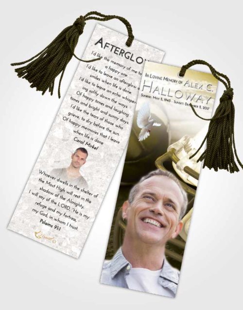 Funeral Bookmark Template Harmony Football Party