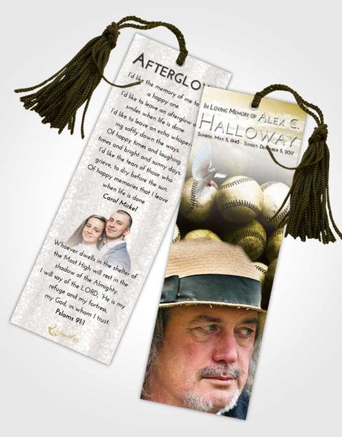 Funeral Bookmark Template Harmony Foul Ball