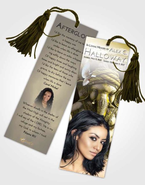 Funeral Bookmark Template Harmony Ganesha Surprise