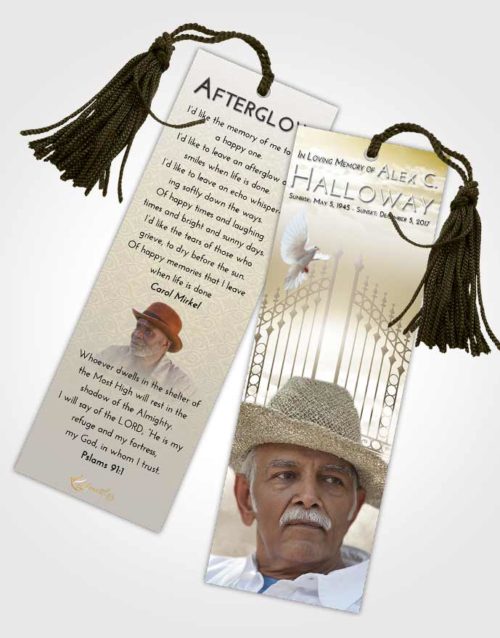 Funeral Bookmark Template Harmony Gates to Heaven