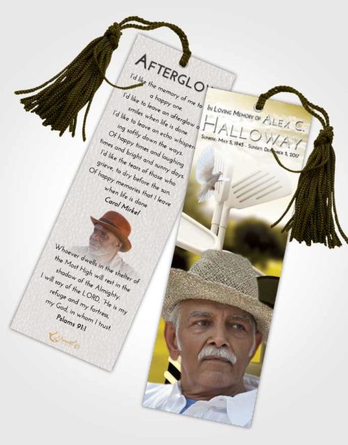 Funeral Bookmark Template Harmony Golf Fairway