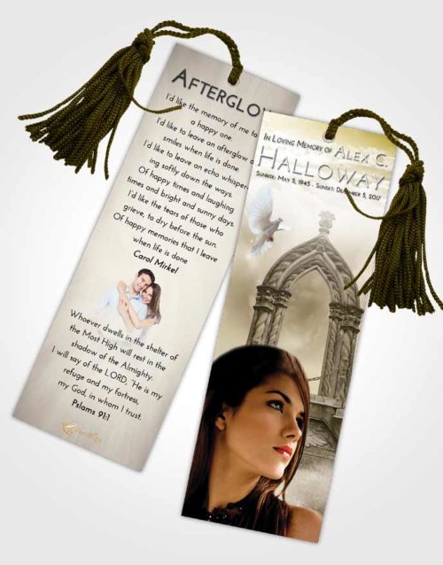 Funeral Bookmark Template Harmony Heavens Path