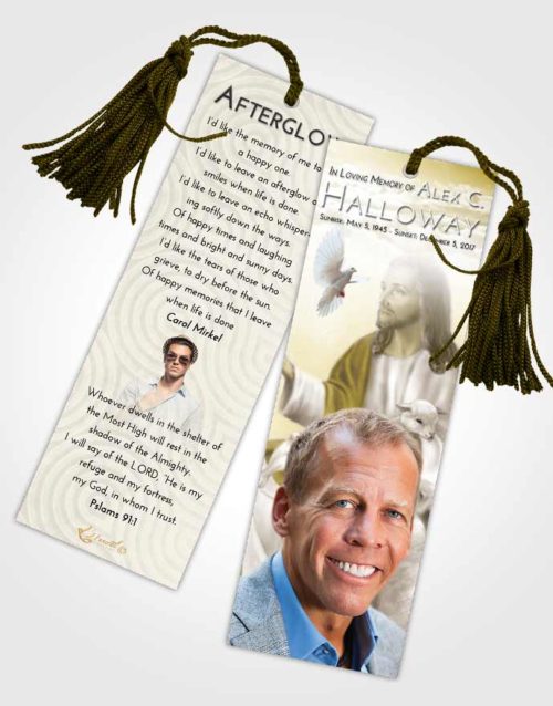 Funeral Bookmark Template Harmony Jesus in the Sky