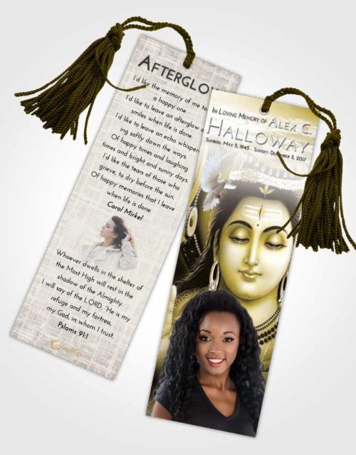 Funeral Bookmark Template Harmony Lord Shiva Dignity
