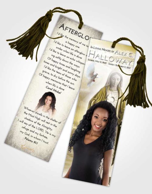 Funeral Bookmark Template Harmony Mary Full of Grace